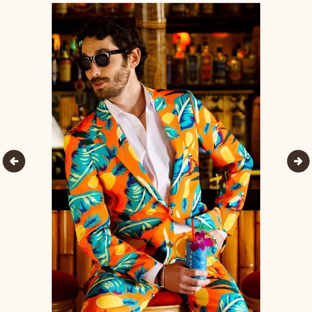 Shinesty Men’s tropical with pineapples Fun blazer